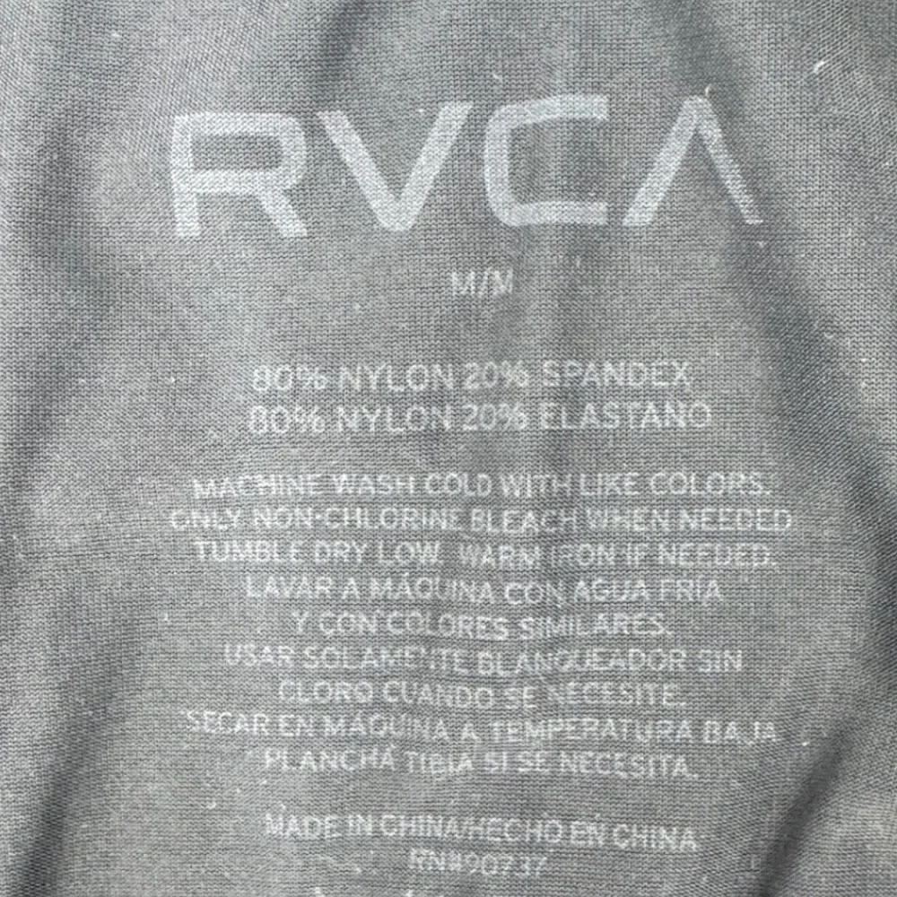 RVCA Mens Boxer Briefs Black Gray‎ Logo Waistband Size M Nylon Spandex